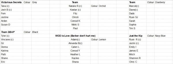 CFCB Intramural Teams draft